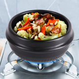 1pc Dolsot Bibimbap Earthenware Stone Bowl, Korean Cooking Soup Ceramic Pot, Donabe Pot With Heat-Resistant Tray