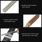 Portable Fret Dressing Metal File Edges Wooden Handle Repair Maintenance Luthier Tool Guitar Parts