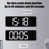 Large LED Wall Clock Dual Alarms Digital Clocks Silent Table Clock Wall-mounted Temp Date Power Off Memory Remote Control