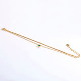 Natural Emerald Two Layer Sterling Silver Bracelet