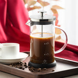 1pc French Press Coffee Maker, 11.8/20.2oz, Heat Resistant Thickened Glass, 4 Level Filtration System, 304 Stainless Steel