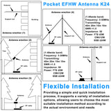 Pocket EFHW K24 3-30MHz Frequency Band Shortwave Wideband End-fed Halfwave Antenna with Cloth Storage Bag