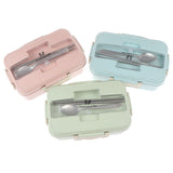 1000ML Portable Plastic Bento Box Leakproof Lunch Box Microwave Lunch Box Wheat Straw Dinner Ware Food Storage Container
