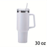 1pc Reusable Vacuum Tumbler With Straw 30oz/40oz - Double Layer Stainless Steel Insulated Drinking Cup, Car Handy