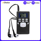 Mini Portable DSP Stereo FM Digital Clock Receiver for Simultaneous Interpretation Clip-on Radio Earphone Lanyard 1.2