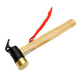 Multi-function Wood handle Brass Camping Hammer Anti-Slip Rope Brass Peg Hammer
