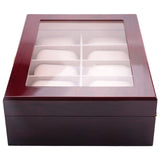 Wooden Holder for Watches Men Glass Top Jewelry Box 10 Grids Watch Organizer