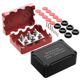 500A Marine Bus Bar 48V Automotive Power Distribution Block Big Current 6 Studs With Red Black Plastic Cover For Car Boat Auto