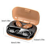 Wireless Earphones Wood Grain Mirror Digital Display Touch Control Earbuds Heavy Bass Bluetooth 5.2 Headphone In-ear Headsets