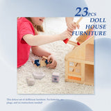 23 Pcs Kit Mini Furniture Decoration Set Miniature Dollhouse Accessories For Kid Gifts