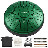 Lekato 6 Inch Tongue Drum 11 Notes D Tune Steel Hand Pan Drum Tank Drums with Drumsticks Padding Bag Percussion Instruments
