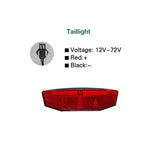 Ebike Headlight Harness 12~72V Electric Bike Lamp Front/Rear Light Set Quick Release Switch Taillight
