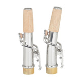 2 PCS Saxophone Neck Brass Mouthpiece Metal Sax Curved Necks and Straight Neck for Soprano Saxophone Instrument NEW