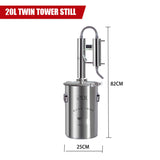 20L Alcohol Making Equipment Brandy Distilling hine Wine Beer Distillation Stainless Steel Brewing Distiller