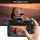 AEVYVKV Professional WiFi Camera 4K Camcorder 3.0 180° Flip Screen Selfile Digital Webcam Suitable for Beginners Travel