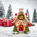 Glowing Cabin House with Led Lights Story Village Houses Festival Ornament Christmas Atmospheres Decor Props