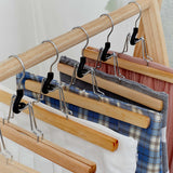 10 Pcs Grade Wooden Pants Clips Non Slip Skirt Hanger With 360° Swivel Hook
