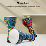 8-inch African PVC Body Goatskin Surface Bongo Drum - Lightweight Hand Clapping Percussion Instrument