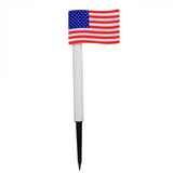 10Pcs America Flag Solar Ground Insert Lamp IP65 Waterproof Outdoor Stake Light Auto ON for Patio Lawn Yard