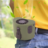 on Waist Neck 12000RPM Heavy-duty 15W Electric Rechargeable Clip Belt Fan for Mountaineering Jobsite Gifts
