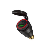Aluminium Type-C PD Power Delivery USB 30W QC 3.0 Quick Charger Waterproof for Hella DIN Socket Ducati Triumph