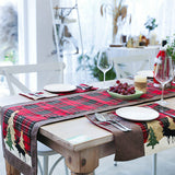 Christmas Cotton Twist Lattice Table Flag Restaurant Tablecloth Xmas Ornaments