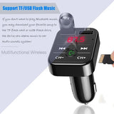 VIKEFON Bluetooth 5.0 FM Transmitter Receiver TF Handsfree Kit 2.1A Dual USB Charger Audio Wireless Car Adapter