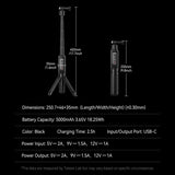 Rechargeable Selfie Stick Tripod Stand with Remote Shutter Extendable Battery Grip Replacement for GoPro Hero 12/11/10/9/MAX