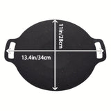 1pc, Cast Iron Roti Tawa, Double Handled Cast Iron Crepe Pan For Dosa, Tortillas, Nonstick Round Griddle Grill Pan For BBQ