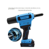 250 Electric Rivet Gun Power Riveting Tool Automatic Blind Riveter Nut Gun 1/4" Capacity Steel Aluminum Rivet Charger Battery