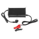 10A 54.6V Lithium Fast Charger with LED Display - For 13S 48V Li-ion Battery. Aluminum Shell, EU + Clip Plug