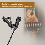 USB Microphone Lavalier Black Plastic PC Omnidirectional Condenser Lavalier Clip On Mic For Computer, Mac, Laptop
