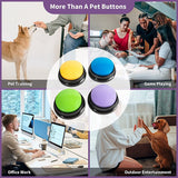 Recordable Buttons, Buttons For Communication Pet Training Buzzer, Dog Talking Button Set Funny Gift ,4PCS