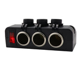 3 Socket Cigarette Lighter Splitter 12V Power Outlet Adapter with LED On/Off Switches for Car Rv Truck Marine Boat