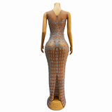 2024 best-selling new with rhinestone pattern, ethnic style, luxurious and niche evening party atmosphere, formal dress