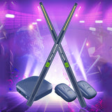 Set Portable Electronic Virtual Air Drum Drumstic Pedals Professional Gift for Adults Kids