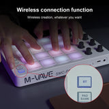 Controller Pad with RGB Backlight - MIDI Keyboard with BT Connection, Low Latency, 3.5mm Output Interface and 16 Strike Pads