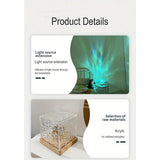 Creative night light with rotating water waves