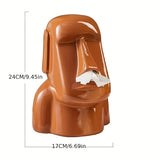1pc Stylish Resin Stone Tissue Box for Home Decoration and Living Room Organization
