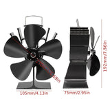 1pc 5 Blades Heat Powered Wood Stove Fan Large Air Volume Fireplace Fan Log Wood Burner Eco-Fan Quiet Home Efficient Heat Distribution Lucky Fireplace Fan  Non Electric Fan For Wood, Thermoelectric Fan Halloween Christmas Gift Fall Winter Essential