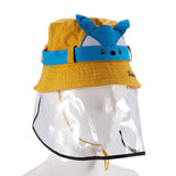 Kids Boys Mask Eye Protective Cap Bucket Anti-Saliva Dustproof Face Cover Caps Dual Purpose Sun Hat