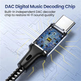 USB Type C To 3.5mm Aux Adapter Type-c 3.5 Jack Audio Earphone Cable Converter for Huawei P20 Samsung Galaxy S24 S23 Ultra