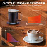Coffee Mug Warmer with Cup and Lid Auto Heat 131-149℉ Intelligent Constant Temperature 12.3oz Double Layer Food Grade