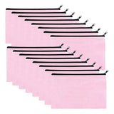 16 Pack Pink Canvas Makeup Bag,Bulk Cosmetic Bags with Multi-Color Zipper,Canvas Zipper Pencil Case Pouch,DIY Craft