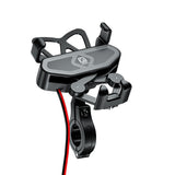 Motorcycle Phone Mount with USB Charger Port Universal Rear Mirror Handlebar Cradle Holder for 4-7inch Smartphone