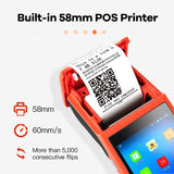 GZQIANJI POS Handheld device Pos terminal built in thermal bluetooth printer 58mm wifi Red PDA Barcode Camera Scaner 1D 2D Android 8.1