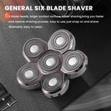 Men's Heads Electric Razor Blade 6 Blades Head Shaver Replacement Bald As Shown