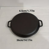 1pc, Cast Iron Pizza Pan (35.99cm), With Lid, Pizza Skillet For Cooking, Baking, Grilling, Kitchen Utensils, Kitchen Gadgets, Kitchen Accessories, Home Kitchen Items