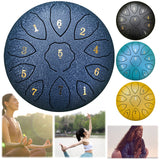 8 Inch 11 Notes Hand Pan Drum in F Key - Percussion Instrument for Entertainment, Meditation, Yoga, Zen Gifts