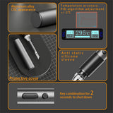 T65 Smart Soldering Iron with 6PCS Iron Heating Cores Fast Heating 65W Adjustable Temperature 150~450℃ Auto Sleep PD+QC Fast Charging Aluminum Alloy Handle